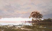 WC Piguenit The Flood on the Darling River oil painting picture wholesale